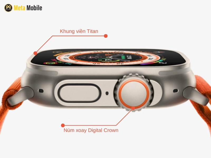 Apple Watch Ultra được trang bị khung viền Titan và núm xoay Digital Crown