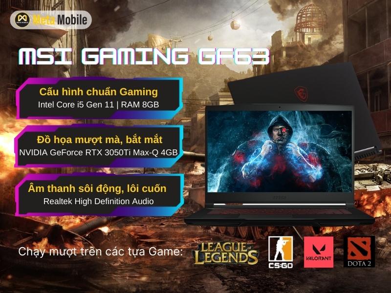 Những điểm nổi bật ở Laptop MSI Gaming GF63