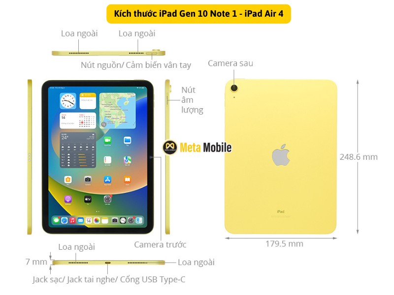 Cho thuê iPad Gen 10 Note 1 iPad Air 4